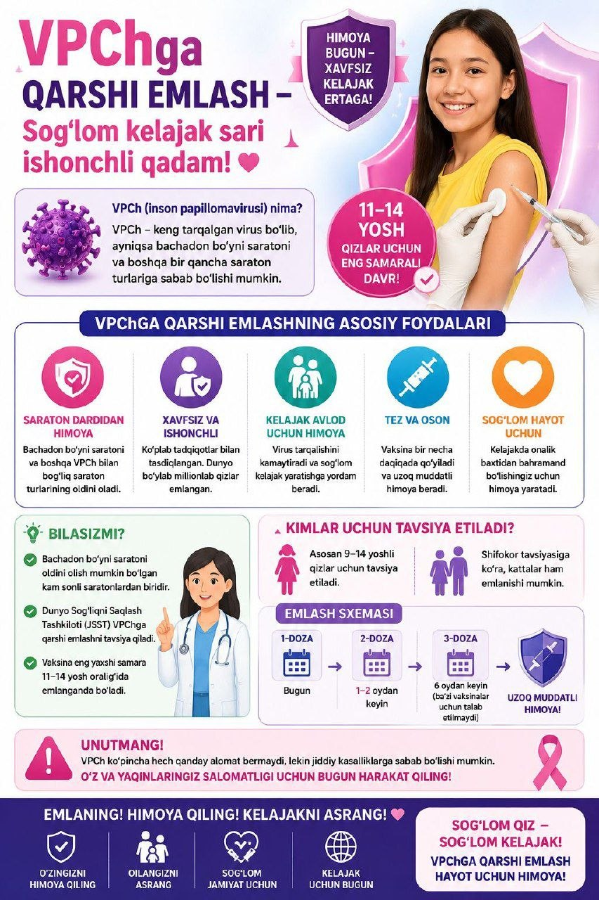 ✅ Vaksinatsiya — yuqumli kasalliklardan himoya qiluvchi ishonchli qalqon!